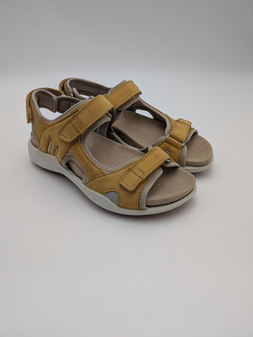 Romika Shoes Womens Size 6.5 Brown Strappy Sandals Wedge Adjustable Comfort
